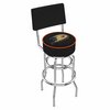 Holland Bar Stool Co 25" Chrome 2-Ring Anaheim Ducks Swivel Bar Stool, Back L7C425AnaDks